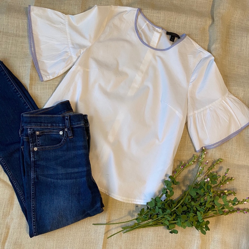 Jcrew Ruffle Sleeve Top - Picture 2 of 6